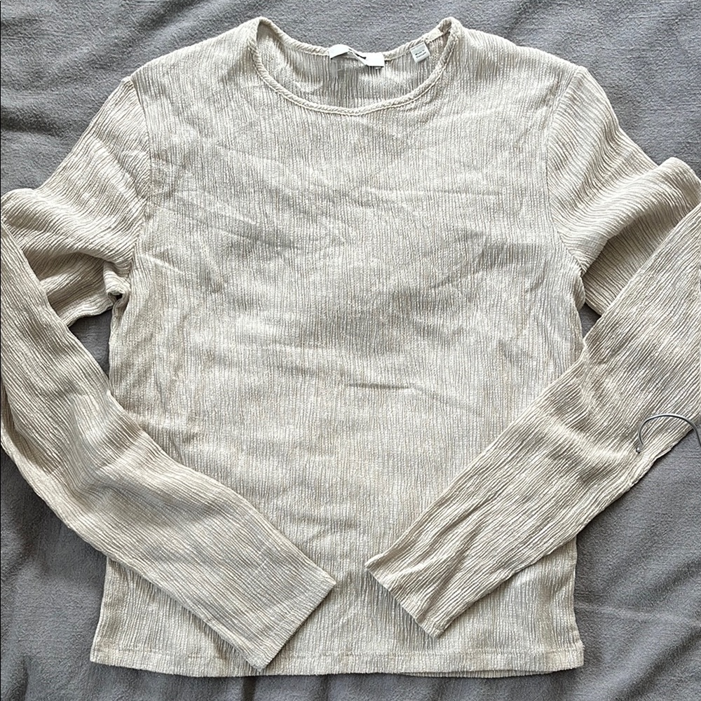 Vince Tencel Tan Long Sleeve Top, NWOT